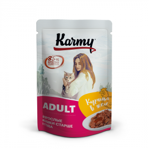 Karmy Adult Паучи для Кошек Курица в желе 80гр*24шт (79985)