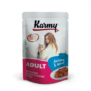 Karmy Adult Паучи для Кошек Лосось в желе 80гр*24шт (79987)