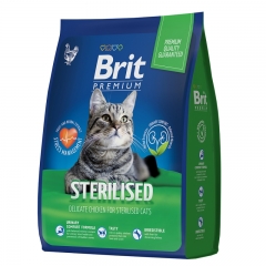 Сухой корм Brit Premium Cat Sterilized для Стерилизованных Котов и Кошек с Курицей