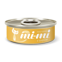 Mi-Mi Консервы для Кошек и Котят Кусочки Тунца в желе с Сыром 80гр (21273)