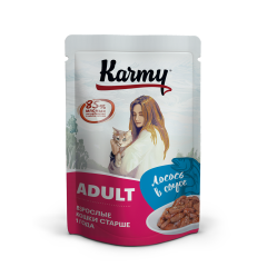 Karmy Adult Паучи для Кошек Лосось в соусе 80гр*24шт (79993)