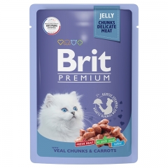 Brit Premium Пауч для котят Телятина с Морковью в желе 85гр (58568)
