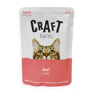Craft farm Паучи для кошек Говядина в желе 85гр*12шт (100249)