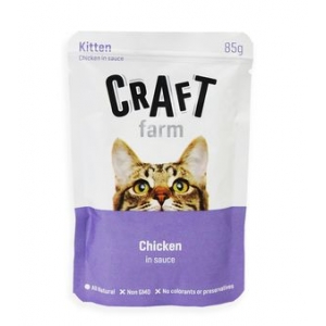 Craft farm Паучи для котят Курица в соусе 85гр*12шт (100252)