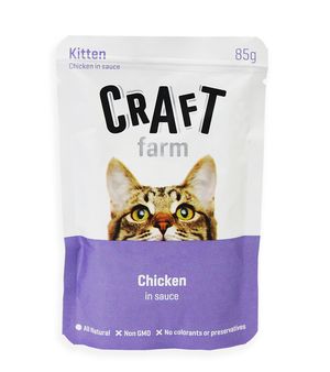 Craft farm Паучи для котят Курица в соусе 85гр*12шт (100252)