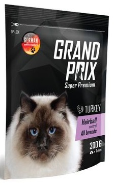 Grand Prix Hairball Control Корм для кошек для выведения шерсти из желудка Индейка 300гр (101127)