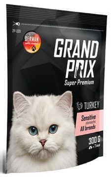 Grand Prix Sensitive Stomachs Корм для кошек с чувствительным пищеварением Индейка 300гр (101128)