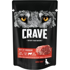 CRAVE Корм консервированный в желе для взрослых собак Говядина (пауч) 85гр*24шт (101579)