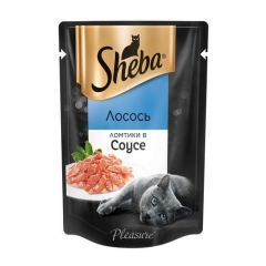 Sheba Pleasure Паучи для кошек Лосось Ломтики в соусе 75гр*28шт (104032)