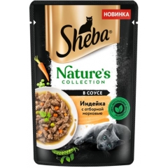 Sheba Natures Пауч для Кошек Индейка и морковь 75гр*28шт (104995)