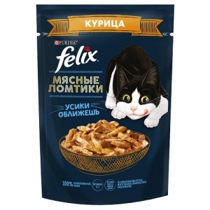 Felix Мясные Ломтики Пауч для взрослых кошек с Курицей 75гр (81342)