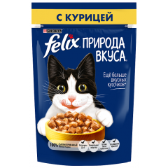 Felix Природа вкуса Пауч для взрослых кошек с Курицей в соусе 85гр (81323)