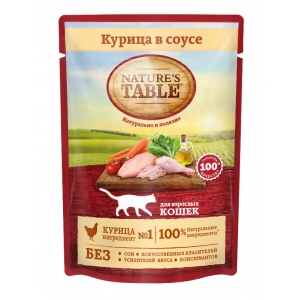 Nature’s Table Паучи для Кошек Курица в Соусе 85гр (25344)