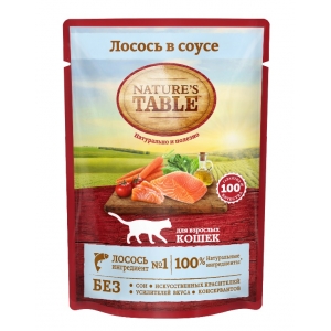 Nature’s Table Паучи для Кошек Лосось в Соусе 85гр (25346)