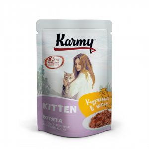 Karmy Kitten Паучи для Котят Курица в желе 80гр*24шт (79984)