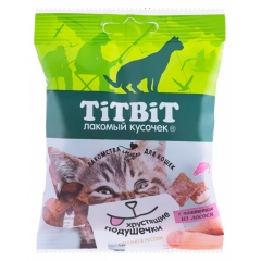 Titbit Хрустящие подушечки для кошек с паштетом из лосося 30гр (103483)