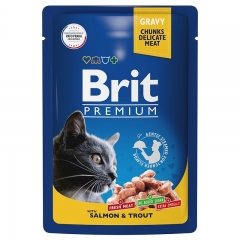 Brit Premium Пауч для Кошек Лосось и Форель в соусе 85гр (57987)