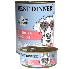 Best Dinner Exclusive Vet Profi Gastro Intestinal Консервы для собак при проблемах пищеварения с Ягненком и Сердцем
