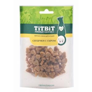 Titbit Сердечки с сыром для кошек (Мягкие снеки) 50гр (103551)