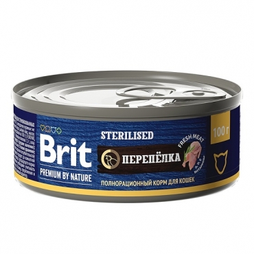 Brit Premium by Nature Консервы для Стерилизованных кошек с Перепелкой 100гр (58357)