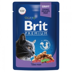 Brit Premium Пауч для Кошек Треска в соусе 85гр (57986)