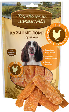 Деревенские лакомства 100% мяса Куриные Ломтики сушеные для собак 100гр (53628)