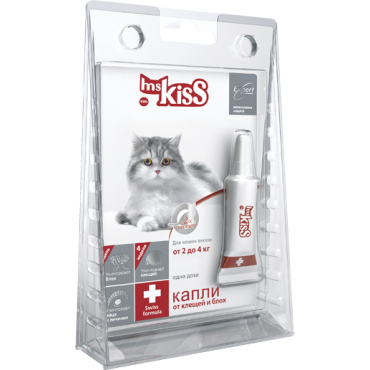 Ms.Kiss Капли Инсектоакарицидные для кошек (от 2 до 4кг) 0,5мл (29885)