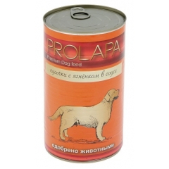 Prolapa Premium Консервы для собак с Ягненком кусочки в соусе 850гр (82170)
