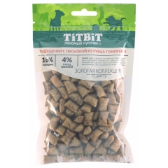 Titbit Золотая коллекция подушечки с обсыпкой из говяжьего рубца для собак 80гр (44200)