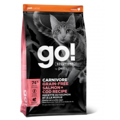 Сухой корм GO! Natural holistic Беззерновой для Котят и Кошек, с Лососем и Треской GO! CARNIVORE GF Salmon + Cod