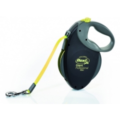 Flexi Рулетка-ремень для собак Крупных пород 8м Чёрная/Неон Giant Professional Neon
