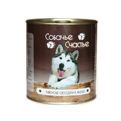 Собачье Счастье Консервы для собак Мясное Ассорти в желе 750гр (41493)