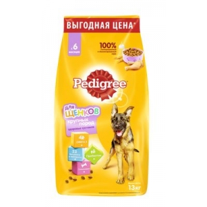 Pedigree Корм для Щенков Крупных Пород Юниор от 6 месяцев с Курицей 13кг (37970)