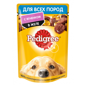 Pedigree Паучи для Взрослых Собак Ягнёнок в Желе 85гр*28шт (88614)