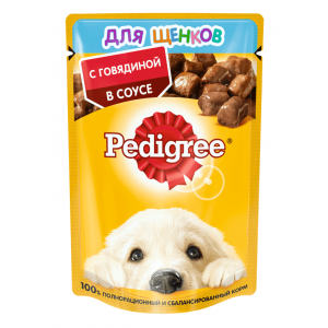 Pedigree Паучи для Щенков с Говядиной в соусе 85гр*28шт (88607)