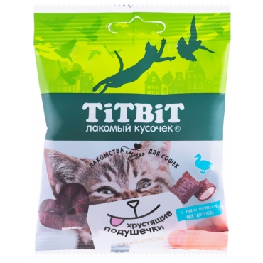 Titbit Хрустящие подушечки для кошек с паштетом из утки 30гр (103484)