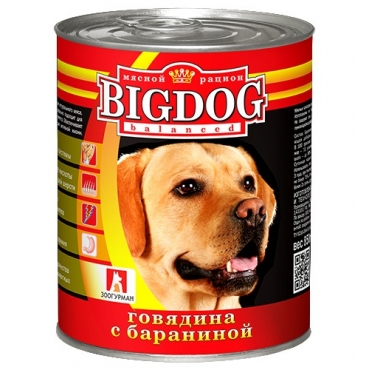 Зоогурман Консервы для Собак "BIG DOG" Говядина с Бараниной 850гр (18945)