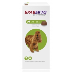 Intervet Бравекто Жевательная таблетка для собак 500мг весом 10-20кг (40280)