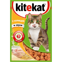 KiteKat Пауч для Кошек Курица в Соусе 85гр*28шт (65310)