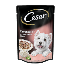 Cesar Паучи для собак Говядина в Сливочном соусе 85гр*28шт (88634)