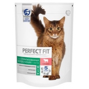 Perfect Fit Корм для Кастрированных котов и Стерилизованных кошек с Говядиной 650гр (42739)