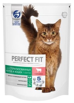 Perfect Fit Корм для Кастрированных котов и Стерилизованных кошек с Говядиной 650гр (42739)