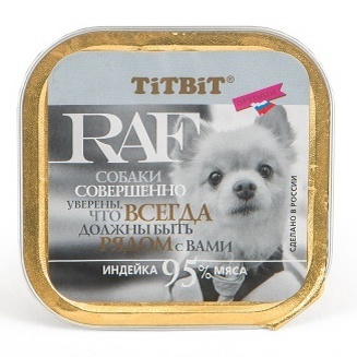 Titbit Паштет для собак RAF с Индейкой 100гр (40629)