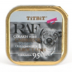 Titbit Паштет для собак RAF с Говядиной 100гр (40628)