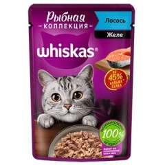 Whiskas Meaty «Рыбная коллекция» для кошек, с лососем 75гр*28шт (102060)