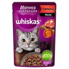 Whiskas Meaty «Мясная коллекция» для кошек, с говядиной 75гр*28шт (102057)
