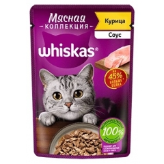 Whiskas Meaty «Мясная коллекция» для кошек, с курицей 75гр*28шт (102058)