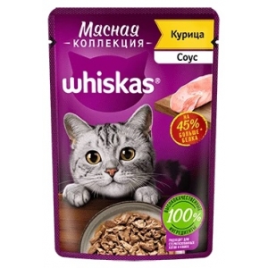 Whiskas Meaty «Мясная коллекция» для кошек, с курицей 75гр*28шт (102058)