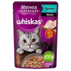 Whiskas Meaty «Мясная коллекция» для кошек, с кроликом 75гр*28шт (102059)