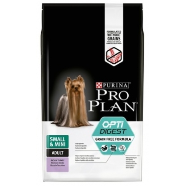 Pro Plan Grain Free "Adult Small&Mini Sensitive Digestion" (Индейка) Корм для собак Мелких и Карликовых пород 1-10кг с чувствительным пищеварением